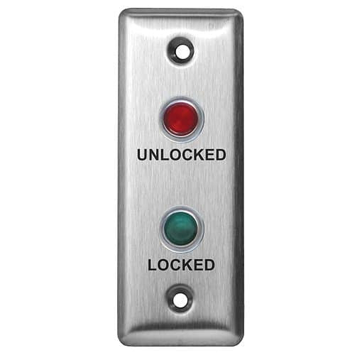 Camden CX-LED2-56RG LED Plate, Red and Green LED, Stainless Steel Narrow Faceplate,'Door Locked/Unlocked'