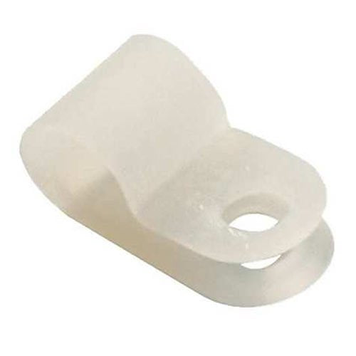 White plastic clip on a white background