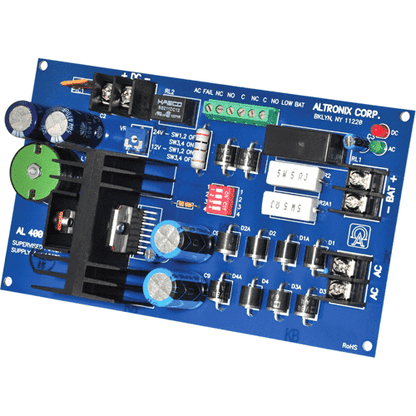 Altronix AL400ULB Power Supply Charger, Single Class Output, 12/24VDC at 4A, Board