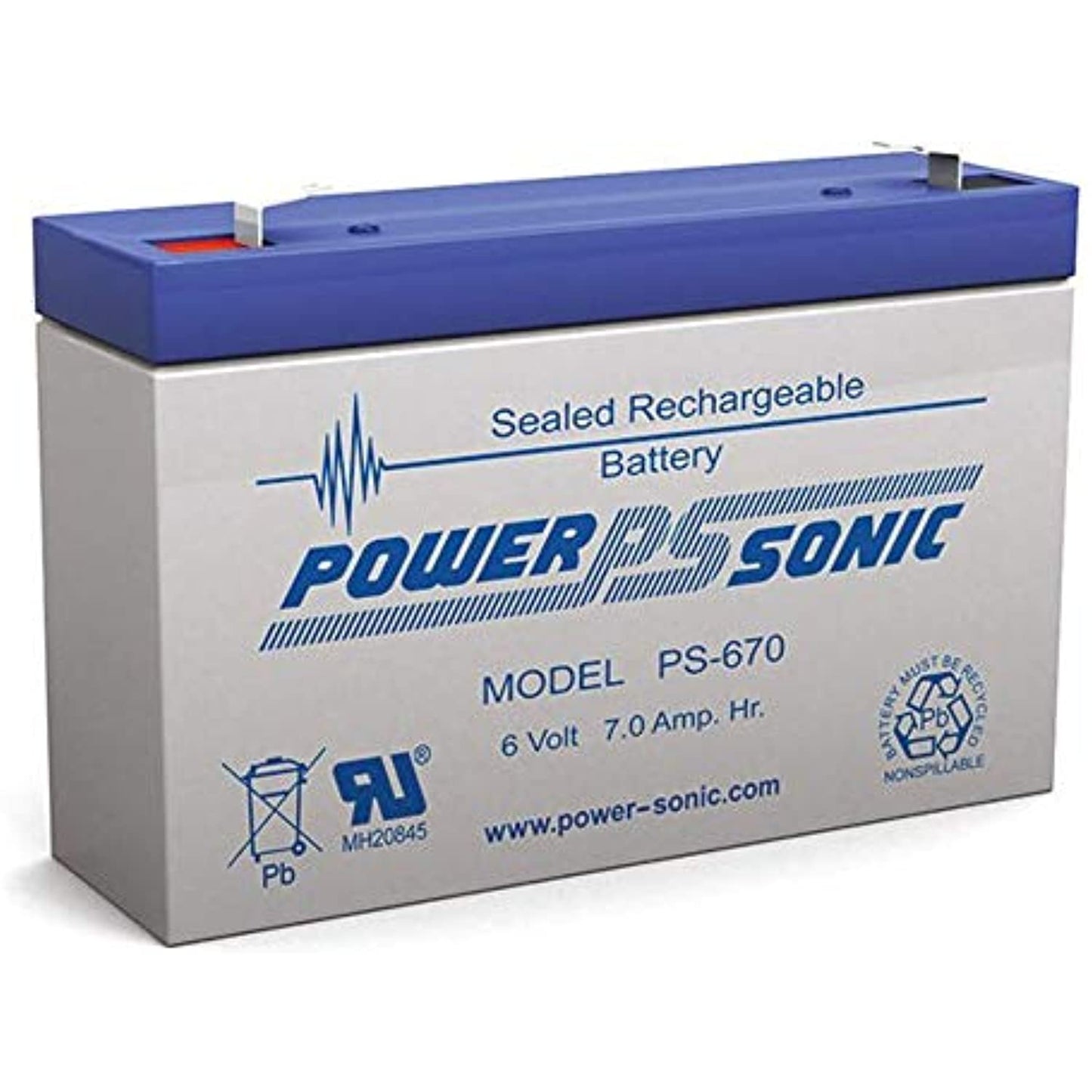 Power Sonic PS-670 PS Series 6V, 7Ah General Purpose Rechargeable SLA ...