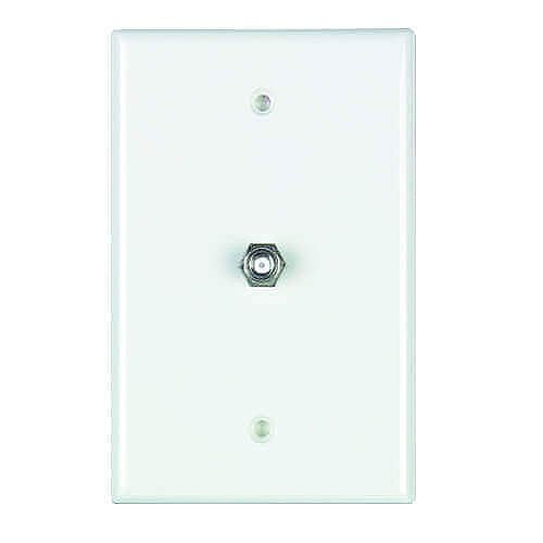 DataComm 30-2025 Single Coaxial Wall Plate, Medium, 1-Gang, Plastic