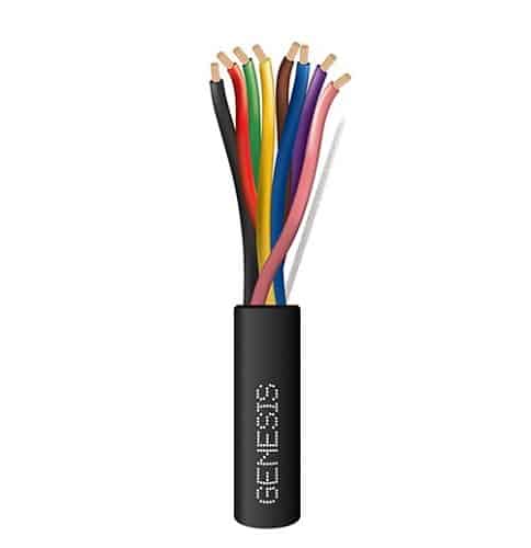 Genesis 41595008 18/8 Stranded Direct Burial Fire Alarm Cable, Unshielded, FPL, CL2, Sunlight Resistant, 500' (152.4 m), Reel, Black
