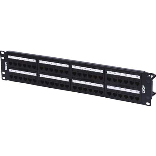 Belden RVAPPF2U48BK Patch Panel CAT6A UTP, REVConnect, Loaded, 48-Port, 2 RU, Black