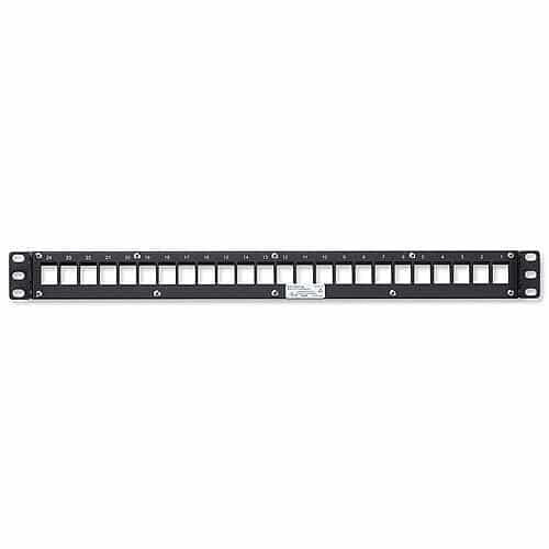 Belden Ax103114 KeyConnect 24-Port Flat Patch Panel, 1U RMS, Black