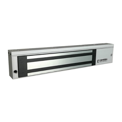 metal magnetic door holder on white background 