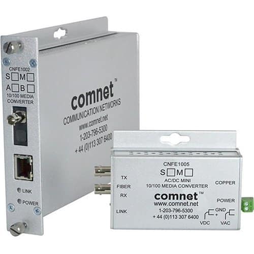 ComNet CNFE1004MAC1A-M Small Media Converter, A, SC Connector, AC/DC Power, Multimode, Fiber, 100Mbps