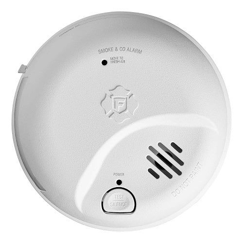 White smoke detector on a white background
