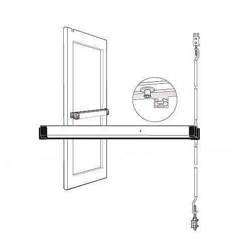 Adams Rite 8611MLR36 Mechanical Exit Bar, Less Rods
