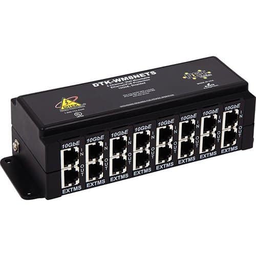 DITEK DTK-WM8EXTS Wall Mount 8-Channel PoE Extender Surge Protector for PoE Extender Circuits