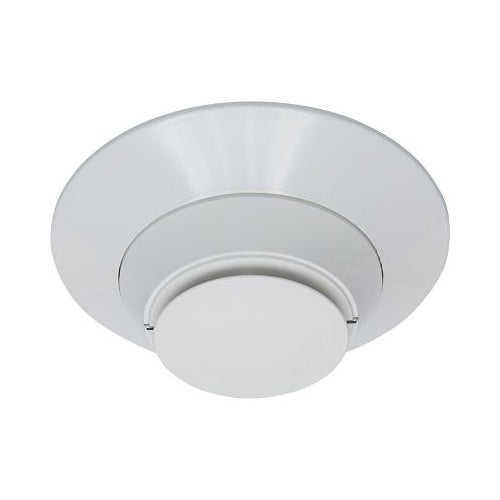 White smoke detector on a white background