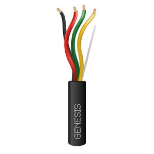 Genesis 41521008 16/4 Stranded Direct Burial Fire Alarm Cable, Unshielded, FPL, CL2, Sunlight Resistant, 1000' (304.8m), Reel, Black