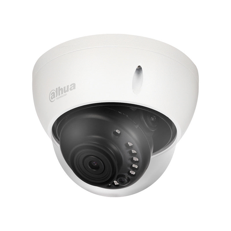White security camera with visible brand logo on a white background
