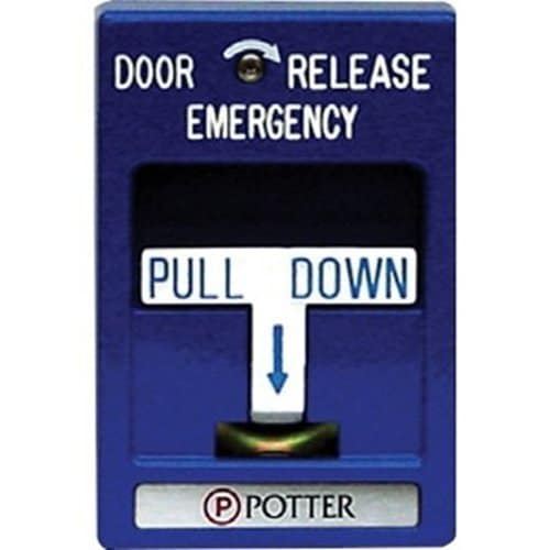 Potter RMS-1T-LP Conventional Pull Station, SPST, Dual Action, Blue