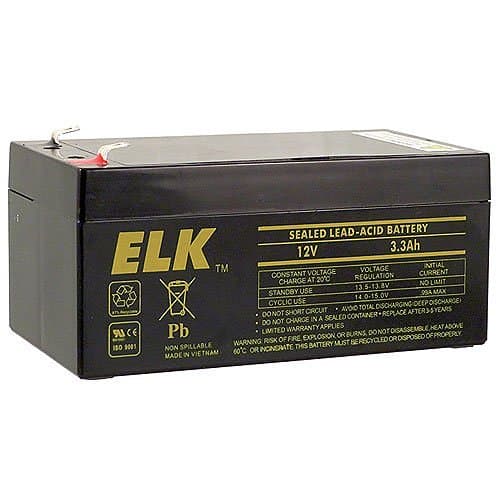 ELK-1233 Sealed Lead Acid Battery, 12 V 3.3Ah