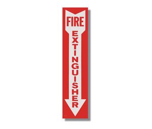 BL109 Self-adhesive Vinyl Â”FIRE EXTINGUISHERÂ” Arrow Sign - 4" x 18"