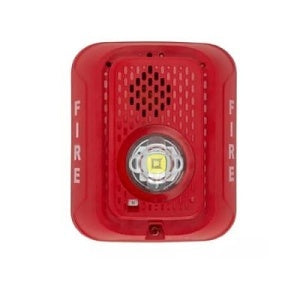 System Sensor P2GRLED L-Series Indoor 2-Wire LED Compact Horn Strobe, Wall-Mount, Marked FIRE, Red