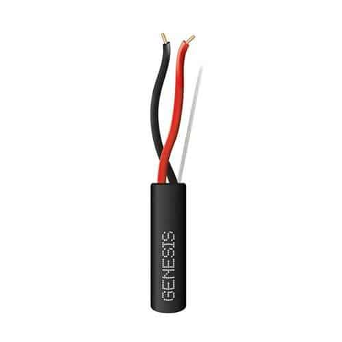 Genesis 45061008 18/2 Solid Plenum Fire Alarm Cable, Unshielded, FPLP, CL3P, FT6, 1000' (304.8m), Reel, Black