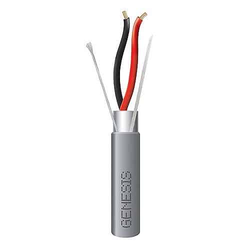 Genesis 2214-55-09 18/2 Stranded Shielded Riser Cable, CL3R, FPLR, CMR, FT4, Sunlight Resistant, 500' (152.4m), REELEX, Gray