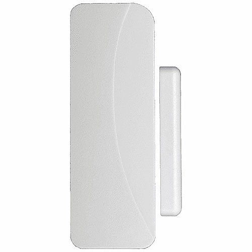 Two-piece magnetic contact sensor, typically used for home security on doors or windows, set against a solid white background