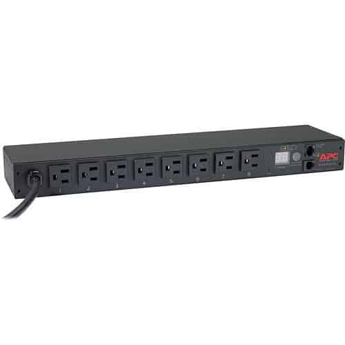 APC AP7801B Rack PDU, Metered, 1U, 20A, 120V, (8) 5-20