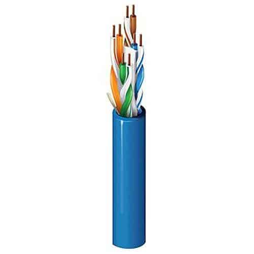 Belden 2413 010Z1000 CAT6 Plus Plenum Cable, 23/4 Solid BC, Unshielded, UTP, CMP, FT6, 1000' (304.8m), Black