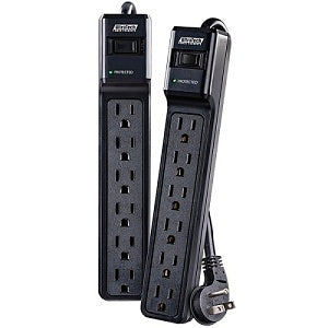 UltraTech 0E-SRGE6F2PK 6-Outlet Surge Protector, 6' Power Cord, 2-Pack