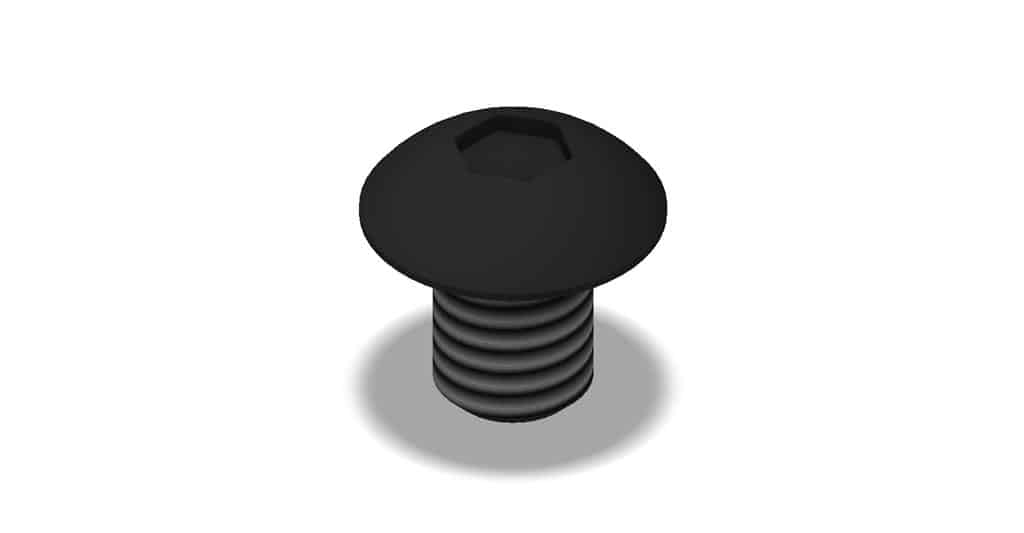 Black screw on a white background