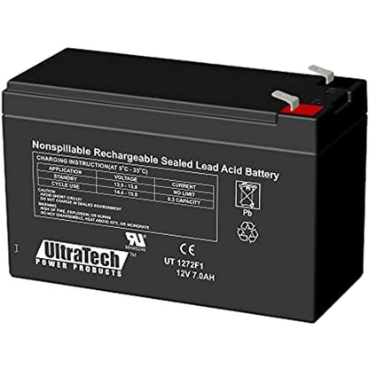 UltraTech 1272F1 12 Volt 7.0 Ah Sealed Lead Acid Battery - F1 Terminal (Replaces UT 1270)