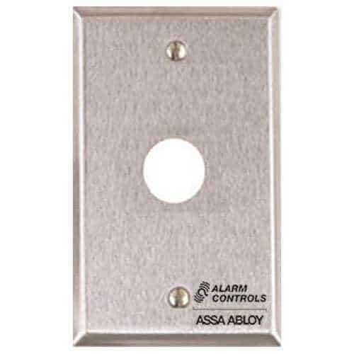 Alarm Controls RP-23 Remote Wall Plate with Hole for Piezo Sounders and Buzzers, Single Gang, Satin Stainless Steel