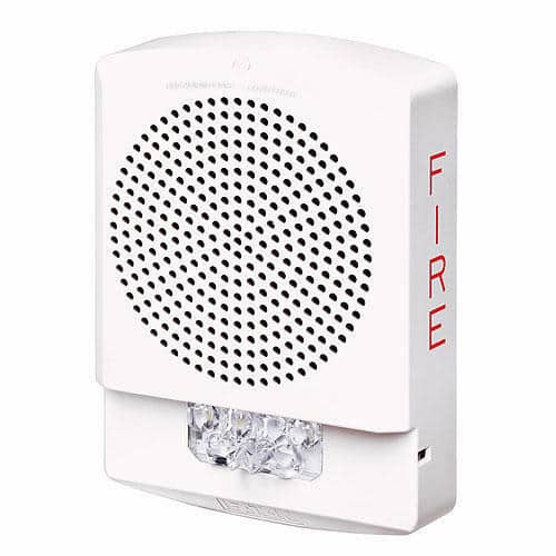 Eaton ELSPSTW Wheelock Eluxa LED High Fidelity Speaker Strobe, Wall, FIRE Lettering, Clear Lens, 24VDC, 15/30/75/110/135/185 cd, White, (Replaces E60-24MCW-FW, LSPSTW3)