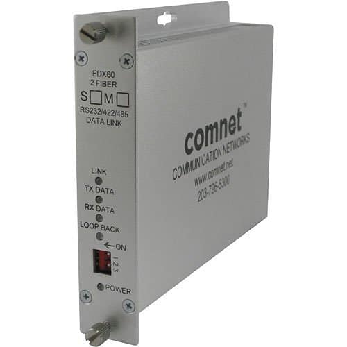 ComNet FDX60S2 RS232/422/485 2W and 4W Bi-directional Universal Data Transceiver, sm, Fiber