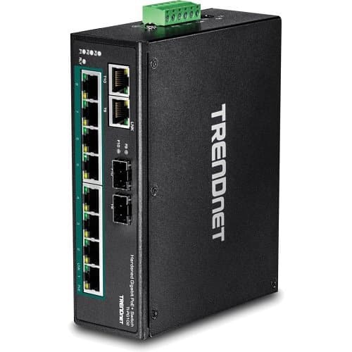 Trendnet network switch with multiple Ethernet ports on a white background