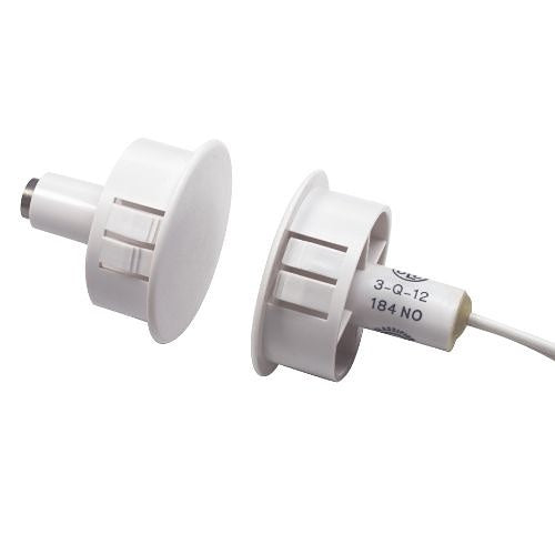 GRI 184RS-12-W Recessed 1" Stubby Steel Door Switch Set with 12" Leads, Closed Loop White 10 pack