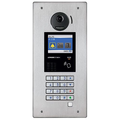 Aiphone GT-DMB-N Stainless-Steel 3-in-1 Video Entrance Station with NFC Reader