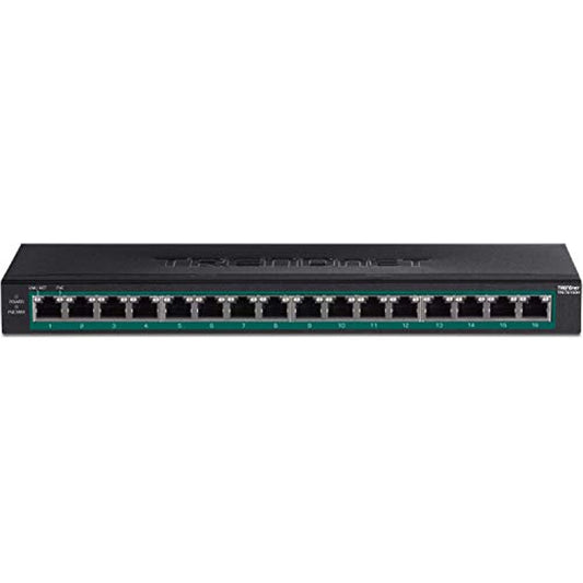 TRENDnet 16-Port Gigabit PoE+ Switch, TPE-TG160H, 123W PoE Power Budget,