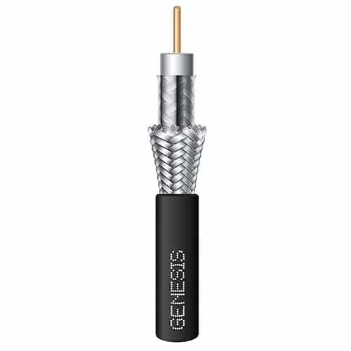 Genesis 50181008 RG11 CCS Dual-Shield General Purpose CATV Cable, 1000' (304.8m), Reel, Black