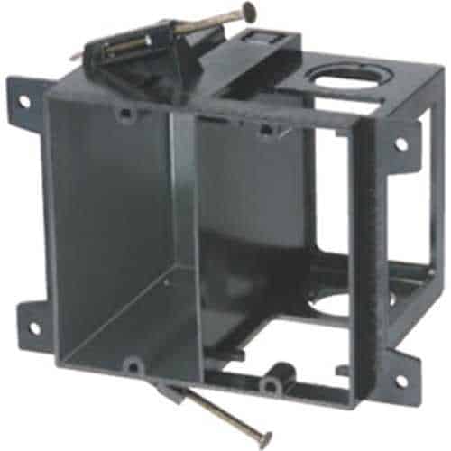 Arlington LVD2 Power and Low Voltage Box for New Construction, 2-Gang, Plastic, Black
