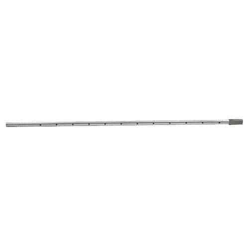 Metal rod with holes on a white background