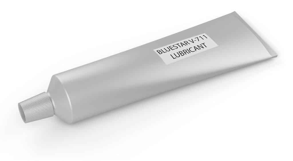 Tube of Bluestar V/711 lubricant on a white background