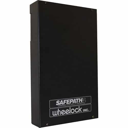 Black metal box with 'SAFEPATH' and 'Wheelock Inc.' branding on a white background