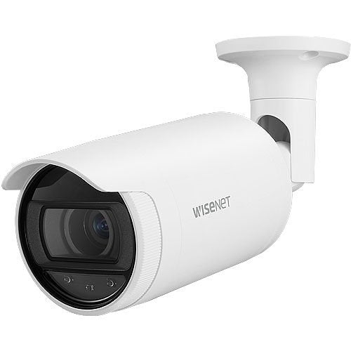Hanwha ANO-L7082R A Series 4MP IR Bullet Camera, 3.3-10.3mm Varifocal Lens, IP66, White