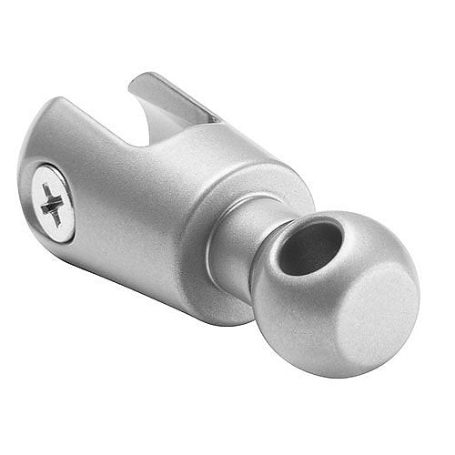 A silver metallic ball mount with a spherical ball end and a mounting bracket with a screw fastener, shown on a plain white background.