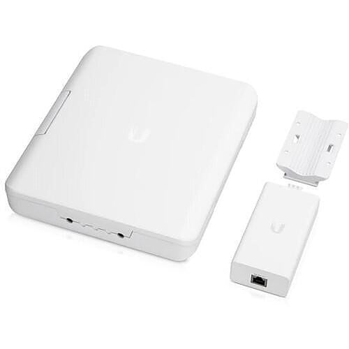 Set of white electronic devices on a white background
