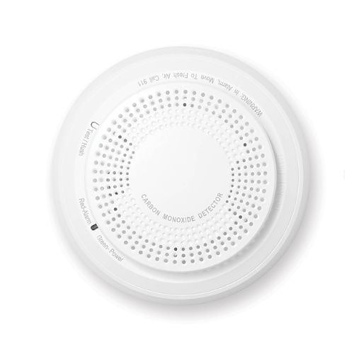 White carbon monoxide detector on a white background