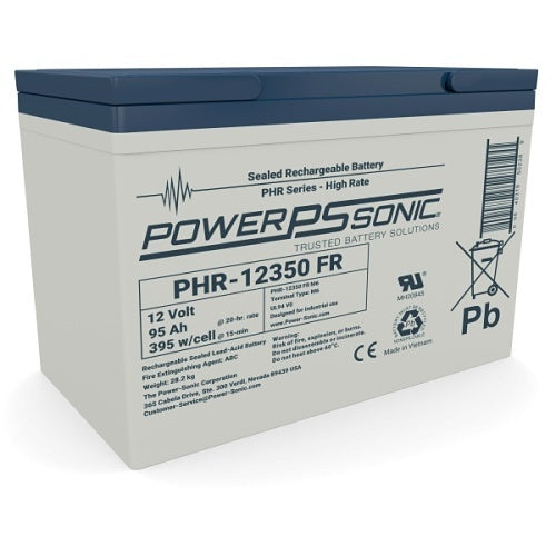 Power Sonic PHR-12350 PHR Series High Rate Seal Lead Acid Rechargeable VRLA Battery, 12V, 95 Ah
