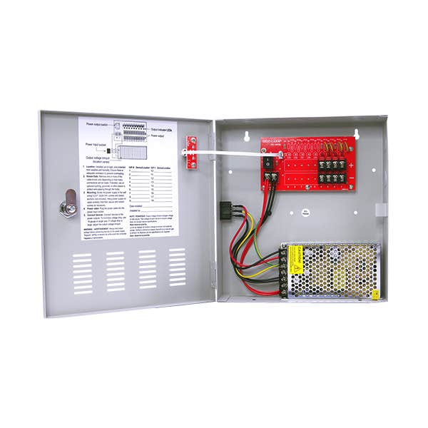 Seco-Larm PC-U0405-PULQ 4 Output/5Amp/12VDC Power Supply in Cabinet-PTC Outputs