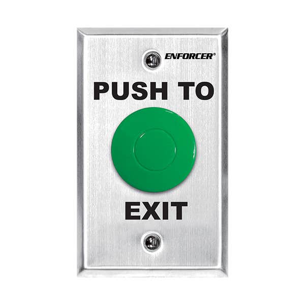 Seco-Larm SD-7201GC-PEQ 1.5 IN Green Mushroom-Cap button, SG SS Push to Exit