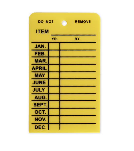 Plastic 4 Year Inspection Tag, Starts With Most Current Year