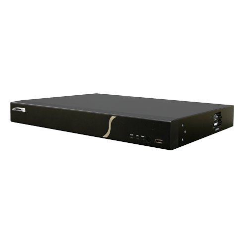 black video recorder on white background