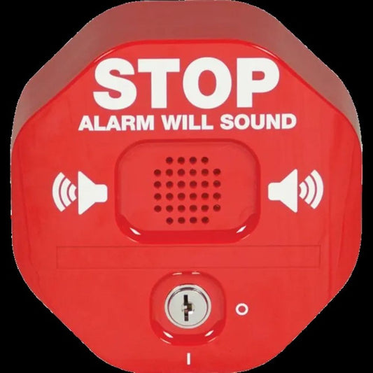 STI 6400 Exit Stopper Multifunction Door Alarm, Red